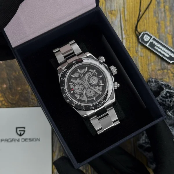 Чоловічий годинник Pagani Design PD-1777 Silver-Black фото 4